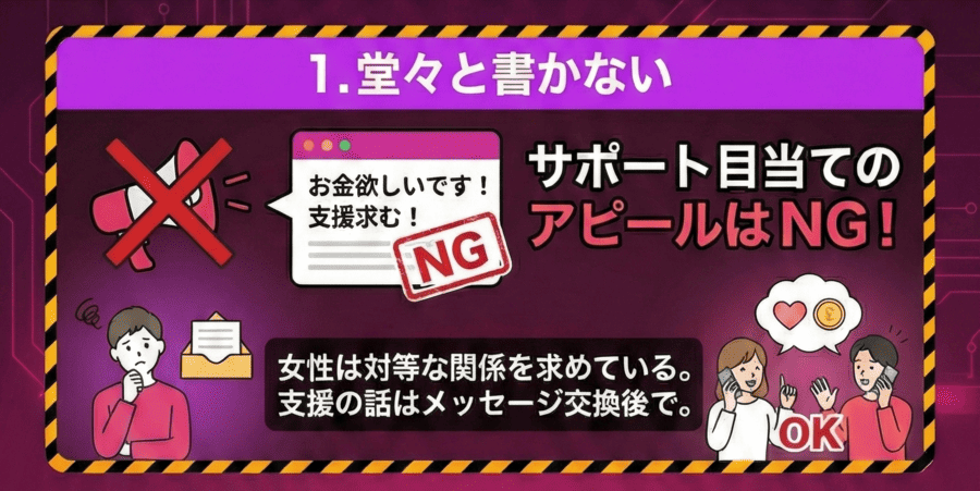 堂々と書かない
