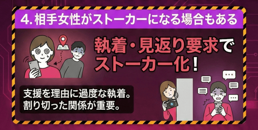 相手女性がストーカーになる場合もある