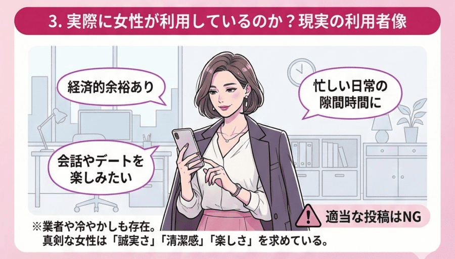 実際に女性が利用しているのか?現実の利用者像